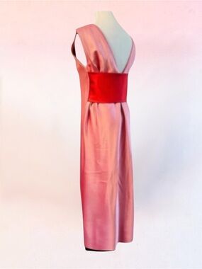 TOME Rare Double Face Satin V-Back Bias Midi Dress Runway Couture Size M